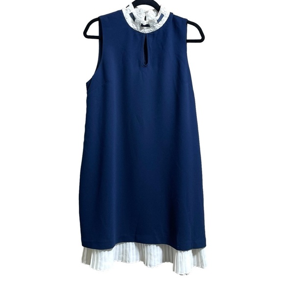 Nanette Lepore Dresses & Skirts - Nanette Lepore Women's Lace Neck Pleated Hem Sleeveless Midi Dress Size 12